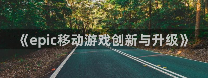 陕西亿万28子文化创意是干什么的：《epic移动游戏创新与升级》